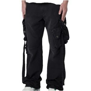 MNML Strapped Multi Men's Black Cargo Pants oversized fit 30x 32‎